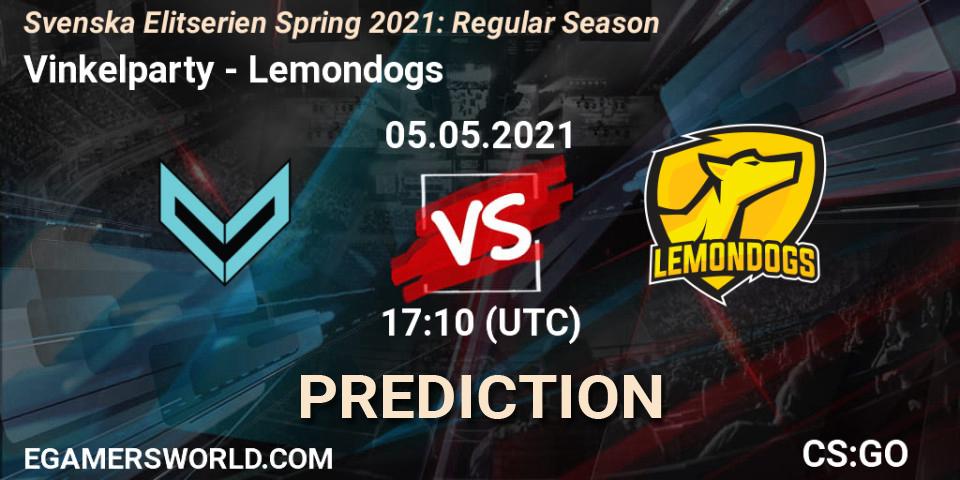 Vinkelparty - Lemondogs: прогноз. 05.05.2021 at 17:10, Counter-Strike (CS2), Svenska Elitserien Spring 2021: Regular Season