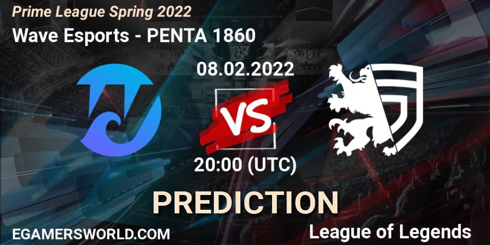 Wave Esports - PENTA 1860: прогноз. 08.02.2022 at 21:00, LoL, Prime League Spring 2022