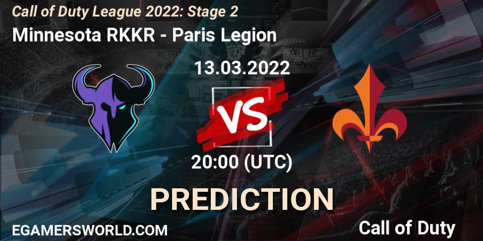 Minnesota RØKKR - Paris Legion: прогноз. 13.03.2022 at 20:00, Call of Duty, Call of Duty League 2022: Stage 2