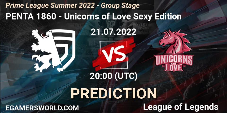 PENTA 1860 - Unicorns of Love Sexy Edition: прогноз. 21.07.2022 at 20:00, LoL, Prime League Summer 2022 - Group Stage