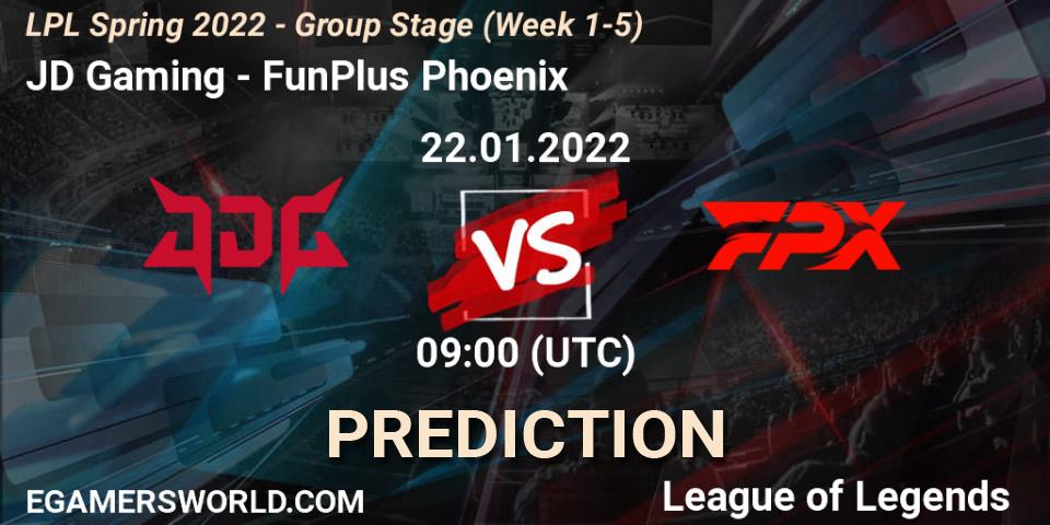 JD Gaming - FunPlus Phoenix: прогноз. 22.01.2022 at 09:00, LoL, LPL Spring 2022 - Group Stage (Week 1-5)