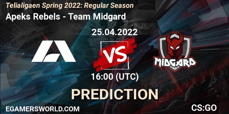 Apeks Rebels - Team Midgard: прогноз. 25.04.2022 at 16:00, Counter-Strike (CS2), Telialigaen Spring 2022: Regular Season