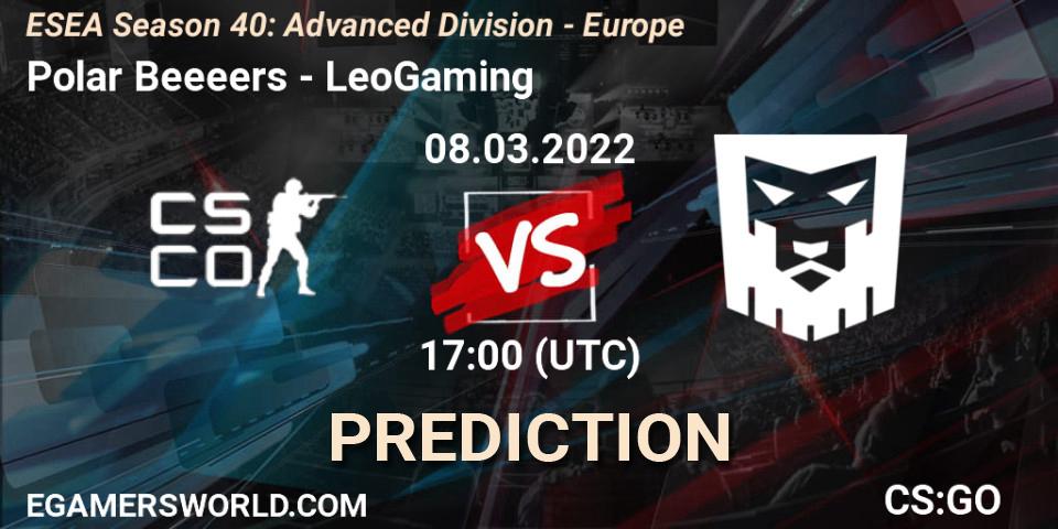Polar Beeeers - LeoGaming: прогноз. 08.03.2022 at 17:00, Counter-Strike (CS2), ESEA Season 40: Advanced Division - Europe