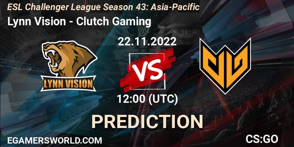 Lynn Vision - Clutch Gaming: прогноз. 22.11.22, CS2 (CS:GO), ESL Challenger League Season 43: Asia-Pacific