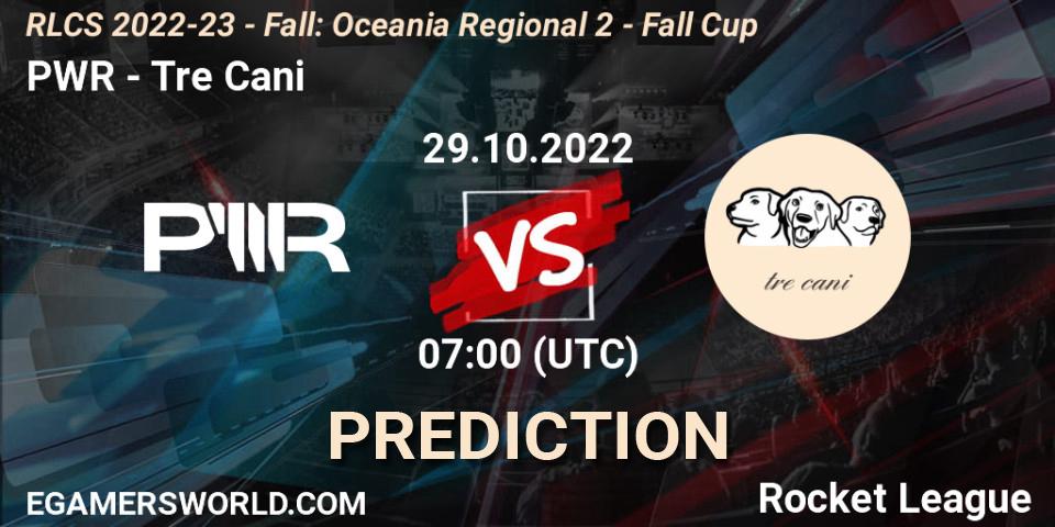 PWR - Tre Cani: прогноз. 29.10.2022 at 07:00, Rocket League, RLCS 2022-23 - Fall: Oceania Regional 2 - Fall Cup