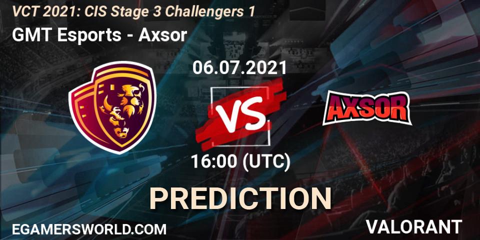 GMT Esports - Axsor: прогноз. 06.07.2021 at 16:00, VALORANT, VCT 2021: CIS Stage 3 Challengers 1