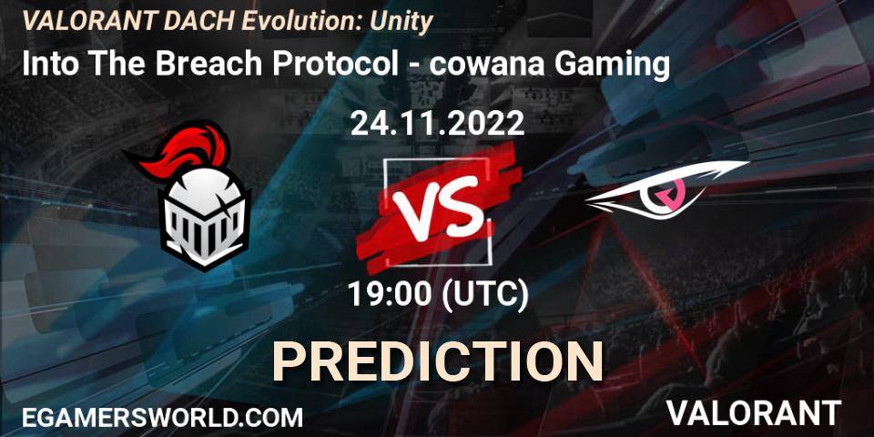Into The Breach Protocol - cowana Gaming: прогноз. 24.11.2022 at 19:00, VALORANT, VALORANT DACH Evolution: Unity