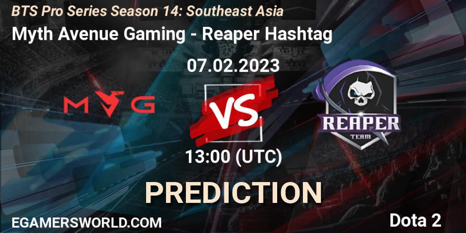 Myth Avenue Gaming - Reaper Hashtag: прогноз. 07.02.23, Dota 2, BTS Pro Series Season 14: Southeast Asia