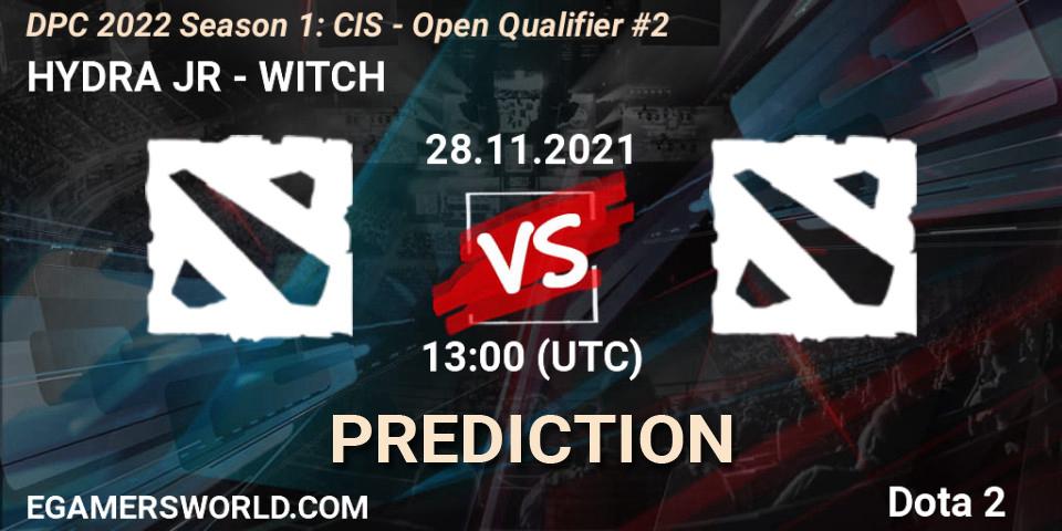 HYDRA JR - WITCH: прогноз. 28.11.21, Dota 2, DPC 2022 Season 1: CIS - Open Qualifier #2