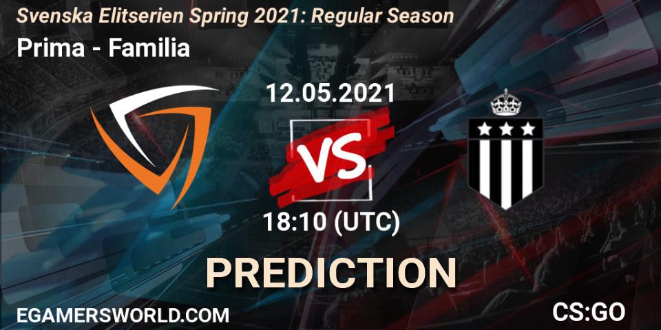 Prima - Familia: прогноз. 12.05.2021 at 18:10, Counter-Strike (CS2), Svenska Elitserien Spring 2021: Regular Season