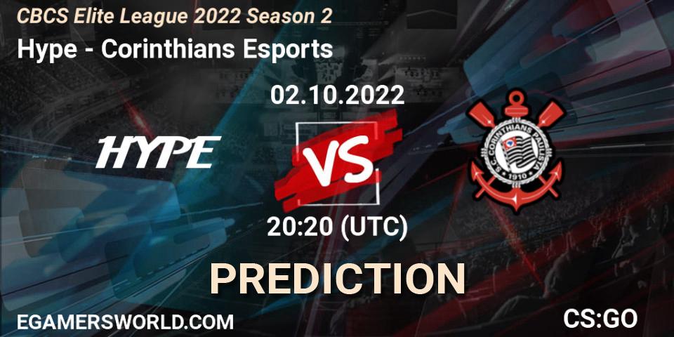 Hype - Corinthians Esports: прогноз. 02.10.2022 at 20:20, Counter-Strike (CS2), CBCS Elite League 2022 Season 2