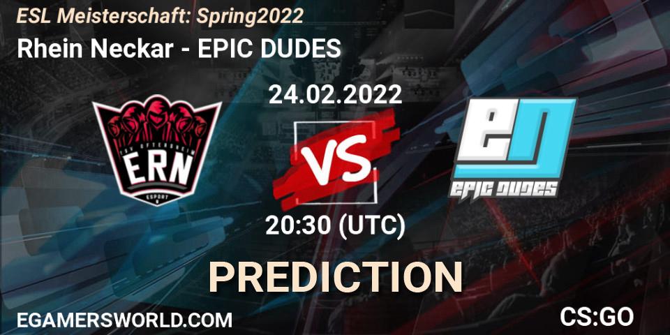 Rhein Neckar - EPIC-DUDES: прогноз. 07.03.2022 at 20:30, Counter-Strike (CS2), ESL Meisterschaft: Spring 2022