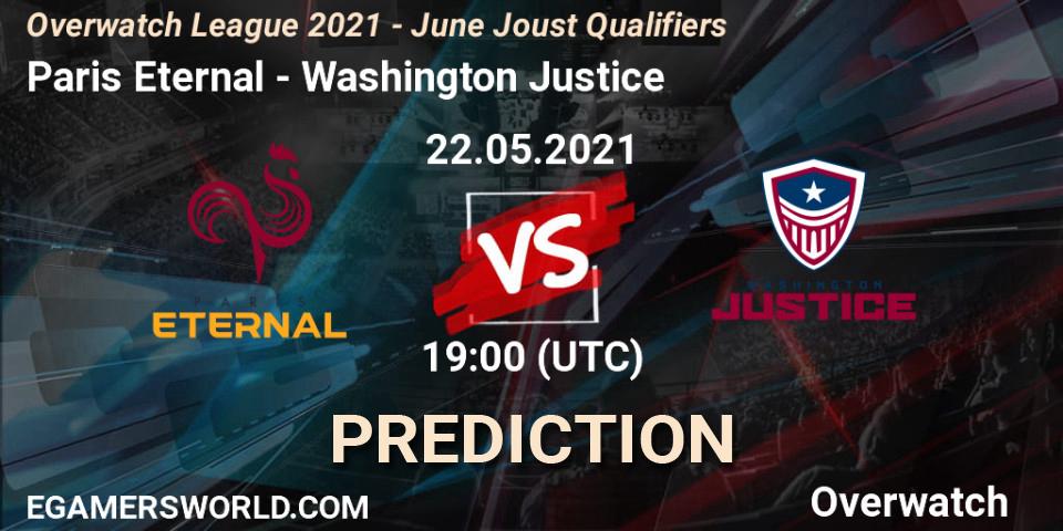Paris Eternal - Washington Justice: прогноз. 22.05.2021 at 19:00, Overwatch, Overwatch League 2021 - June Joust Qualifiers
