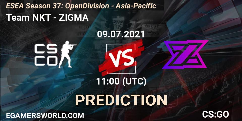 Team NKT - ZIGMA: прогноз. 09.07.2021 at 11:00, Counter-Strike (CS2), ESEA Season 37: Open Division - Asia-Pacific