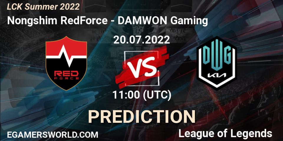 Nongshim RedForce - DAMWON Gaming: прогноз. 20.07.2022 at 11:35, LoL, LCK Summer 2022