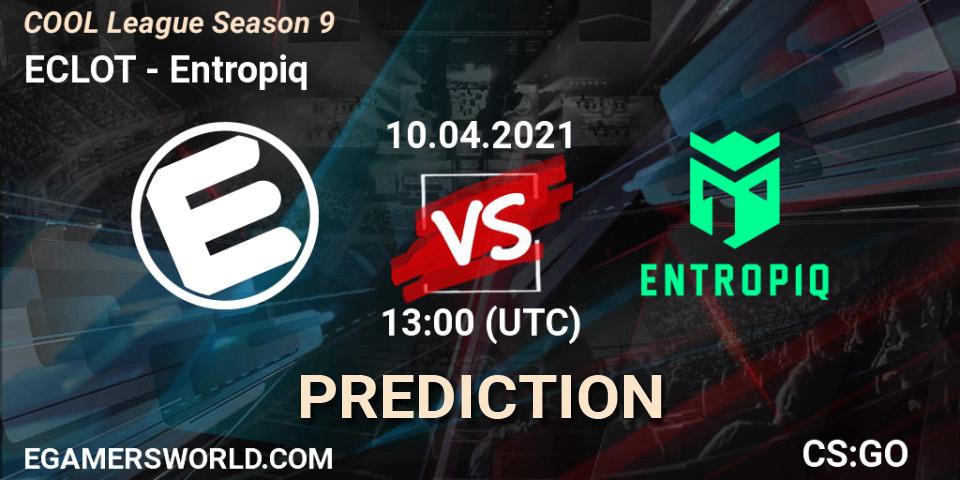 ECLOT - Entropiq: прогноз. 10.04.2021 at 12:00, Counter-Strike (CS2), COOL League Season 9
