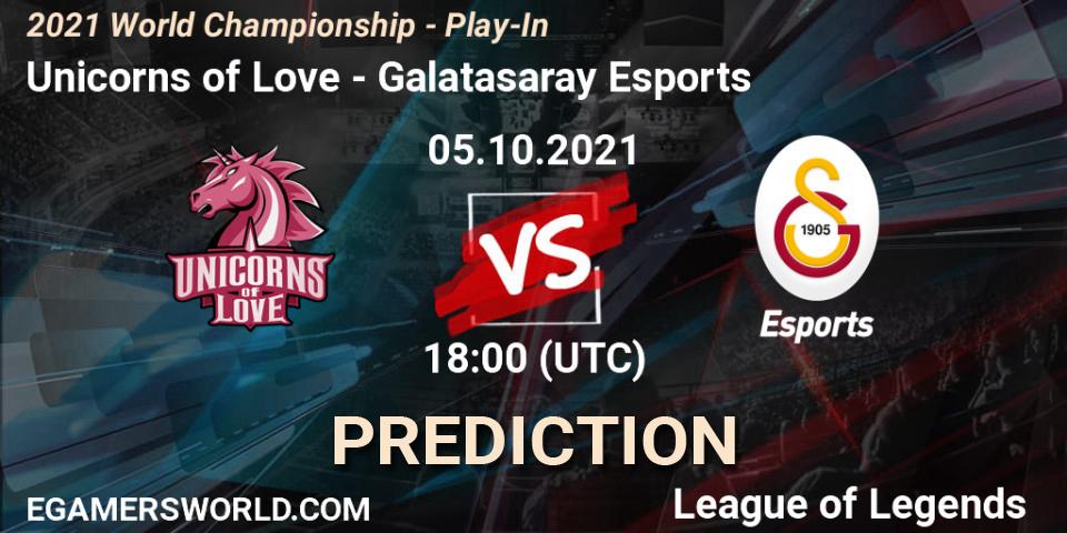 Unicorns of Love - Galatasaray Esports: прогноз. 05.10.21, LoL, 2021 World Championship - Play-In