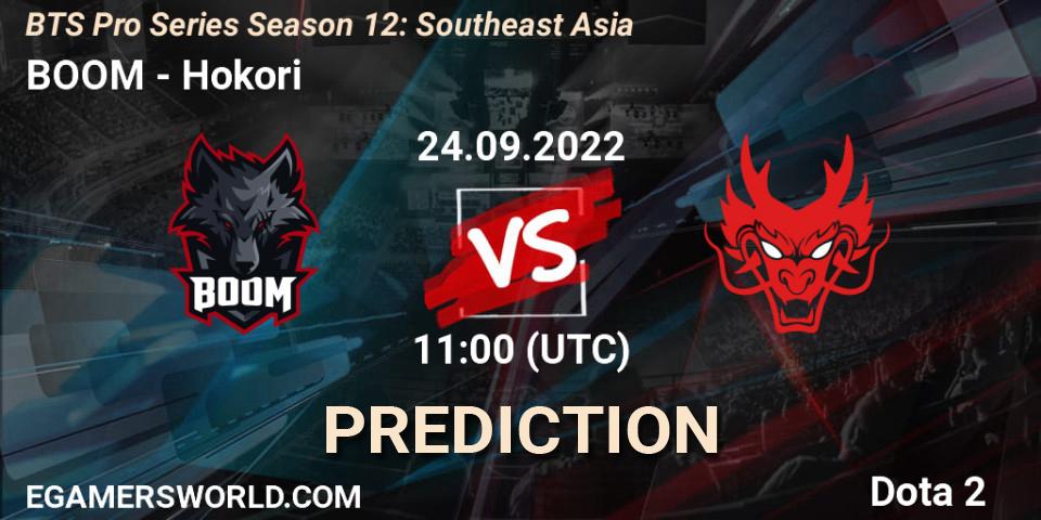 BOOM - Hokori: прогноз. 24.09.2022 at 11:30, Dota 2, BTS Pro Series Season 12: Southeast Asia