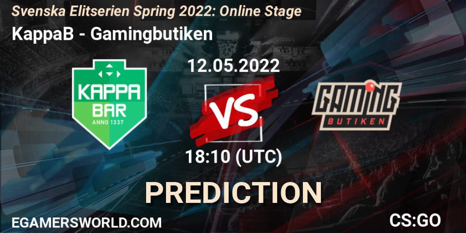 KappaB - Gamingbutiken: прогноз. 12.05.2022 at 18:10, Counter-Strike (CS2), Svenska Elitserien Spring 2022: Online Stage