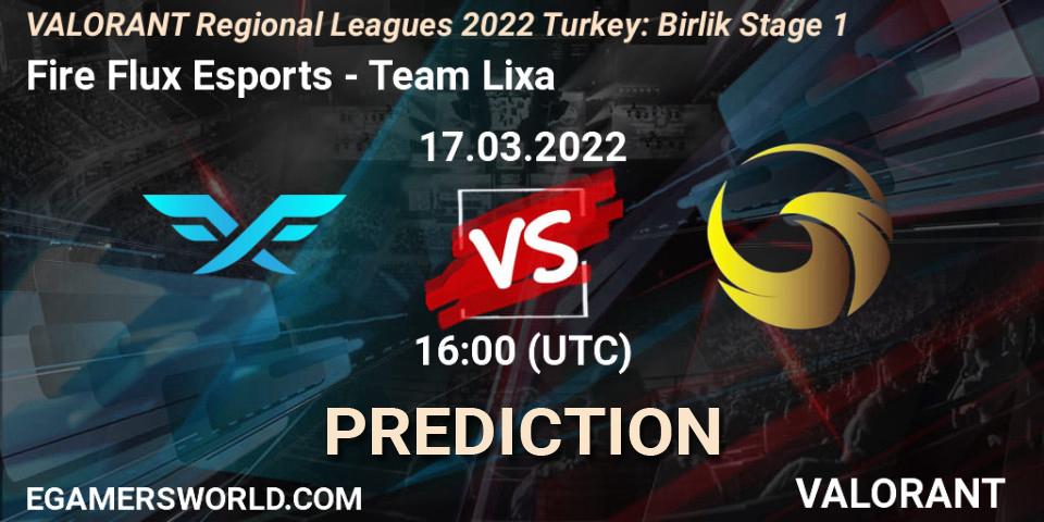 Fire Flux Esports - Team Lixa: прогноз. 17.03.2022 at 16:00, VALORANT, VALORANT Regional Leagues 2022 Turkey: Birlik Stage 1