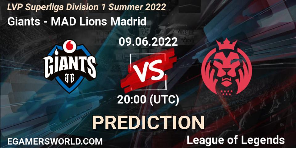 Giants - MAD Lions Madrid: прогноз. 09.06.2022 at 20:00, LoL, LVP Superliga Division 1 Summer 2022