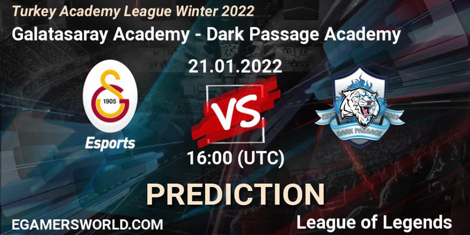 Galatasaray Academy - Dark Passage Academy: прогноз. 21.01.2022 at 16:00, LoL, Turkey Academy League Winter 2022