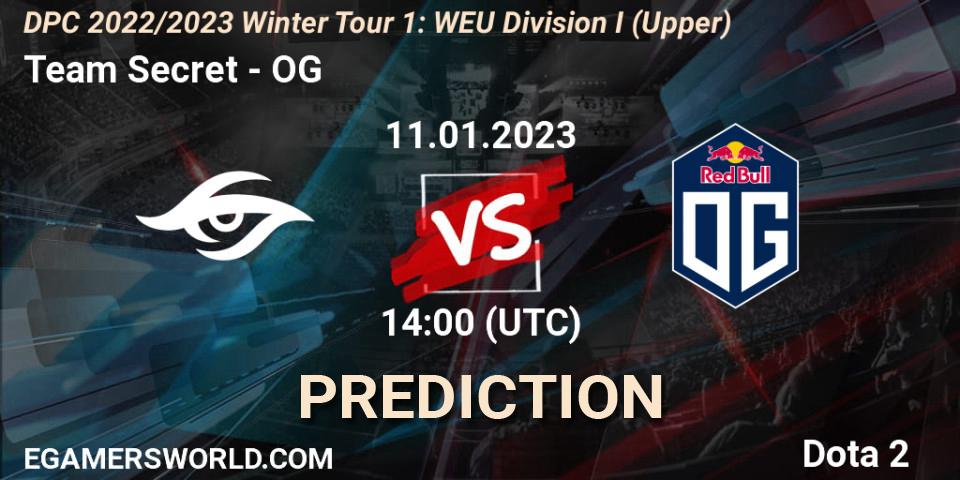 Team Secret - OG: прогноз. 11.01.2023 at 14:01, Dota 2, DPC 2022/2023 Winter Tour 1: WEU Division I (Upper)