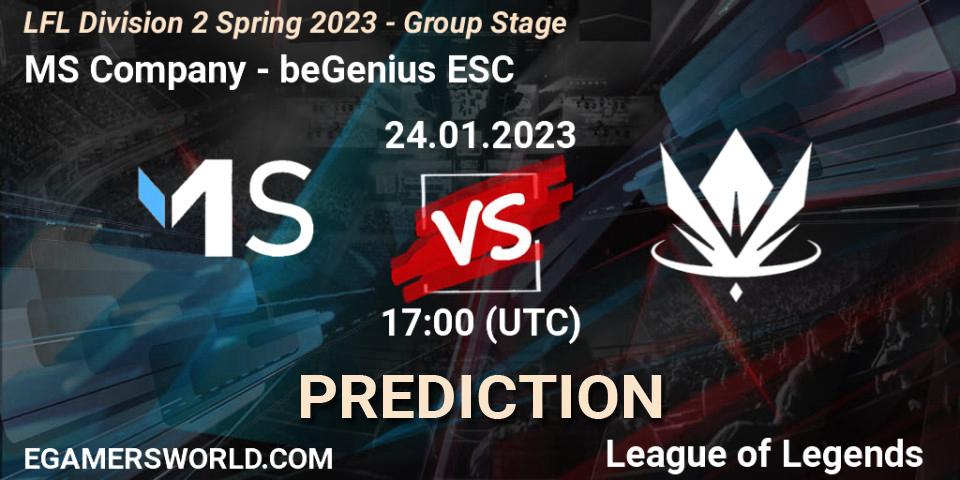 MS Company - beGenius ESC: прогноз. 24.01.2023 at 18:15, LoL, LFL Division 2 Spring 2023 - Group Stage
