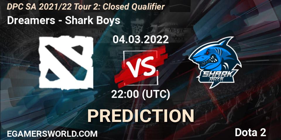 Dreamers - Shark Boys: прогноз. 04.03.2022 at 22:03, Dota 2, DPC SA 2021/22 Tour 2: Closed Qualifier