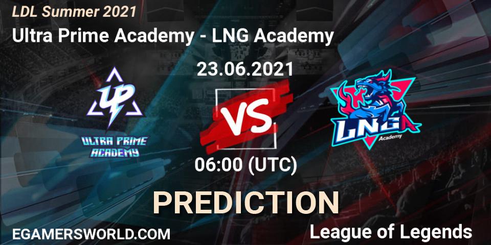 Ultra Prime Academy - LNG Academy: прогноз. 23.06.2021 at 06:00, LoL, LDL Summer 2021
