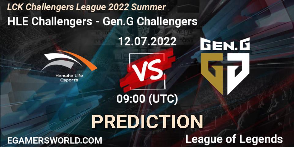 HLE Challengers - Gen.G Challengers: прогноз. 12.07.2022 at 09:00, LoL, LCK Challengers League 2022 Summer