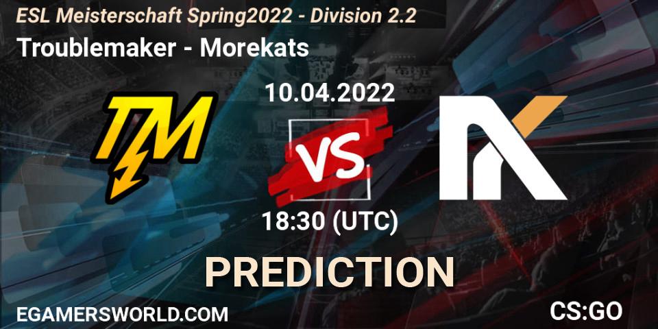 Troublemaker - Morekats: прогноз. 10.04.2022 at 18:30, Counter-Strike (CS2), ESL Meisterschaft Spring 2022 - Division 2.2