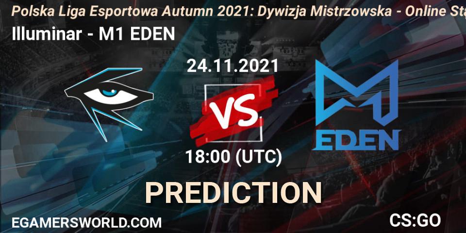 Illuminar - M1 EDEN: прогноз. 24.11.2021 at 20:40, Counter-Strike (CS2), Polska Liga Esportowa Autumn 2021: Dywizja Mistrzowska - Online Stage