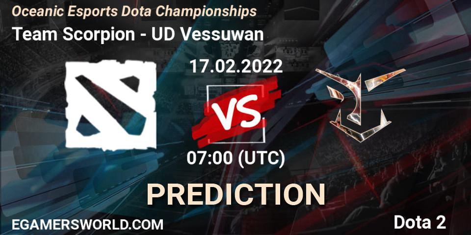 Team Scorpion - UD Vessuwan: прогноз. 17.02.2022 at 07:16, Dota 2, Oceanic Esports Dota Championships