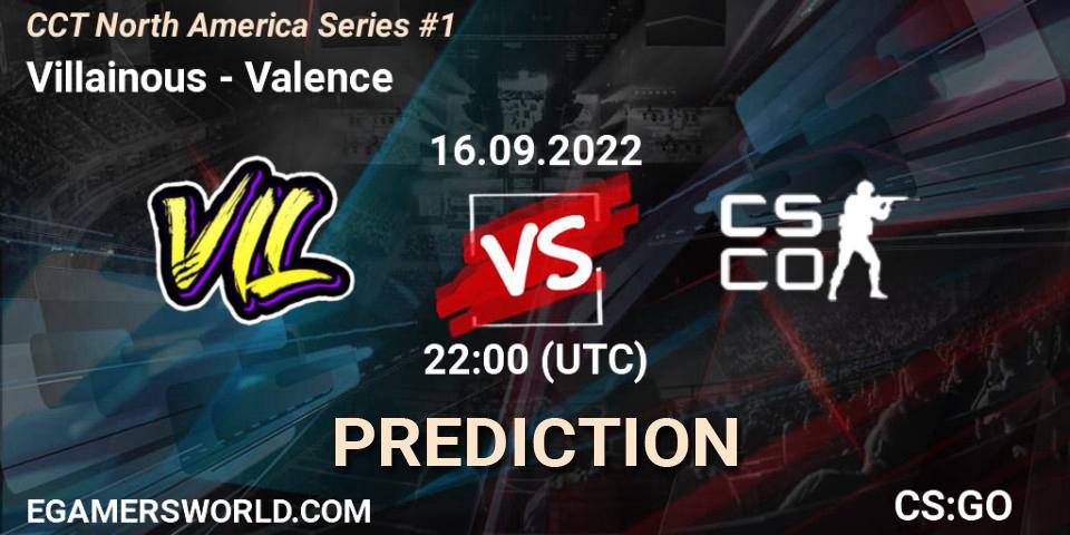 Villainous - Valence: прогноз. 16.09.2022 at 22:00, Counter-Strike (CS2), CCT North America Series #1