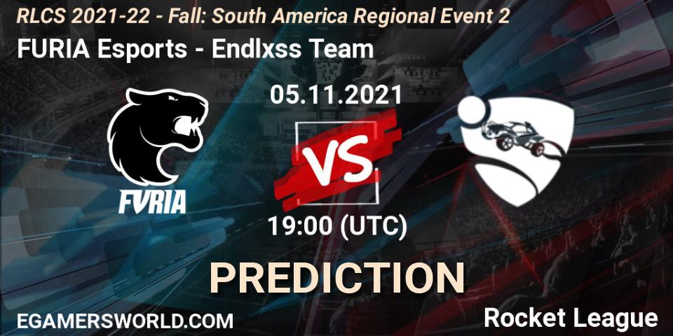 FURIA Esports - Endlxss Team: прогноз. 05.11.2021 at 19:00, Rocket League, RLCS 2021-22 - Fall: South America Regional Event 2