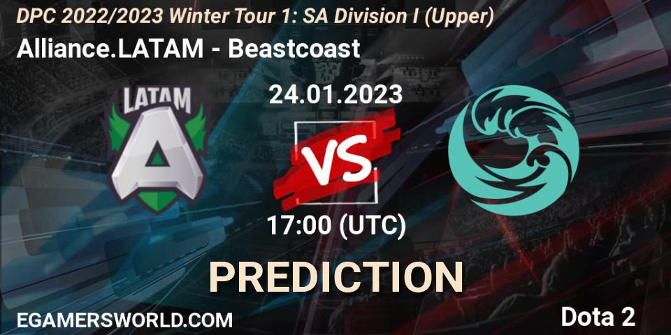 Alliance.LATAM - Beastcoast: прогноз. 24.01.2023 at 17:16, Dota 2, DPC 2022/2023 Winter Tour 1: SA Division I (Upper) 