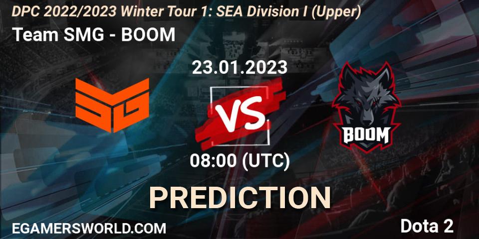 Team SMG - BOOM: прогноз. 23.01.2023 at 08:00, Dota 2, DPC 2022/2023 Winter Tour 1: SEA Division I (Upper)