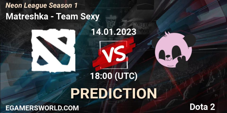 Matreshka - Team Sexy: прогноз. 15.01.2023 at 15:08, Dota 2, Neon League Season 1