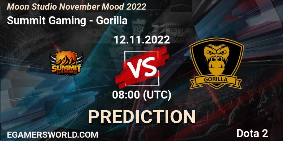 Summit Gaming - Gorilla: прогноз. 12.11.2022 at 08:12, Dota 2, Moon Studio November Mood 2022