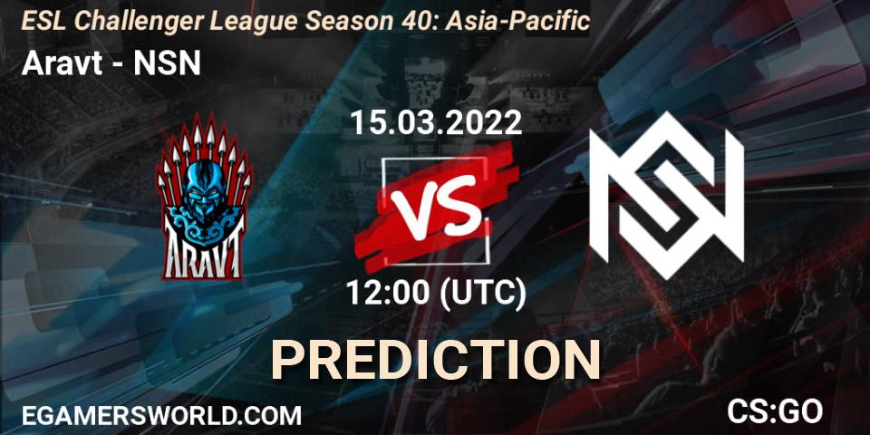 Aravt - NSN: прогноз. 15.03.2022 at 12:00, Counter-Strike (CS2), ESL Challenger League Season 40: Asia-Pacific