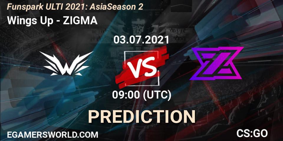 Wings Up - ZIGMA: прогноз. 03.07.2021 at 09:00, Counter-Strike (CS2), Funspark ULTI 2021: Asia Season 2