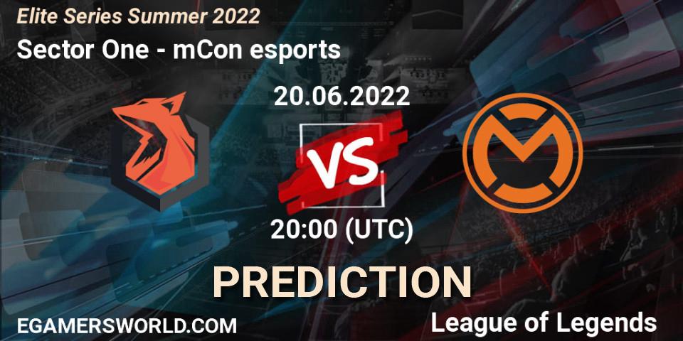 Sector One - mCon esports: прогноз. 20.06.2022 at 20:00, LoL, Elite Series Summer 2022