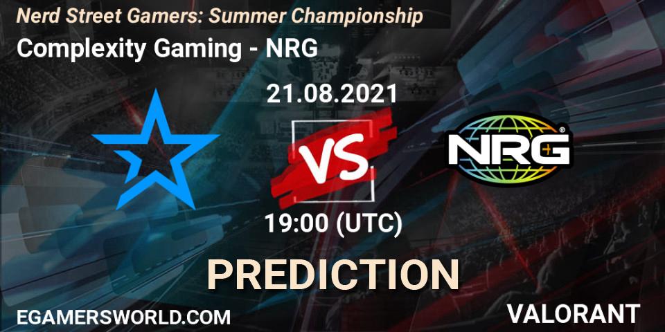 Complexity Gaming - NRG: прогноз. 21.08.2021 at 19:00, VALORANT, Nerd Street Gamers: Summer Championship