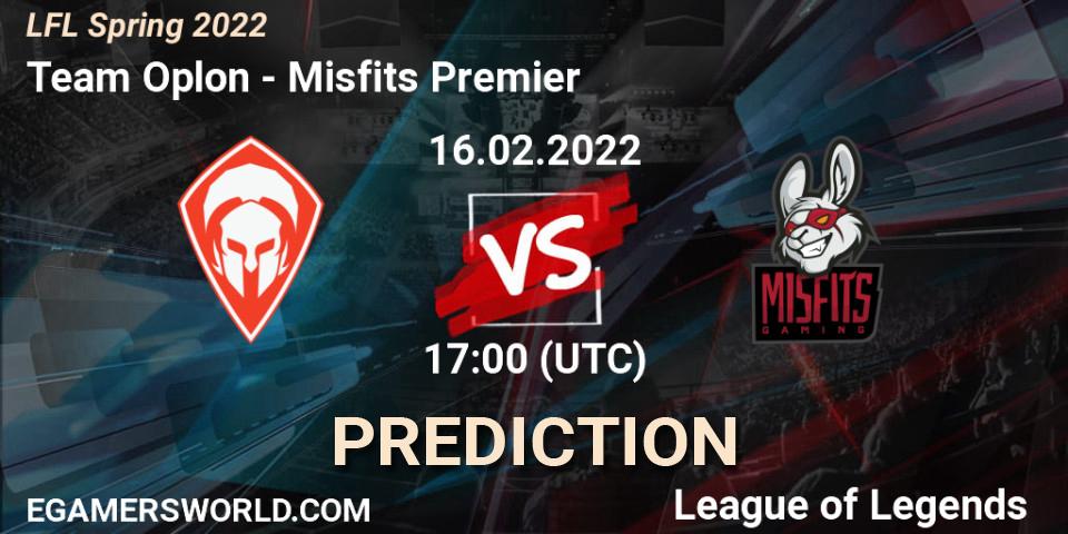Team Oplon - Misfits Premier: прогноз. 16.02.2022 at 17:00, LoL, LFL Spring 2022