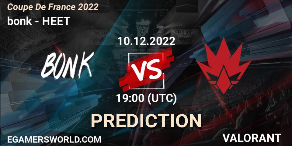 bonk - HEET: прогноз. 10.12.2022 at 19:00, VALORANT, Coupe De France 2022