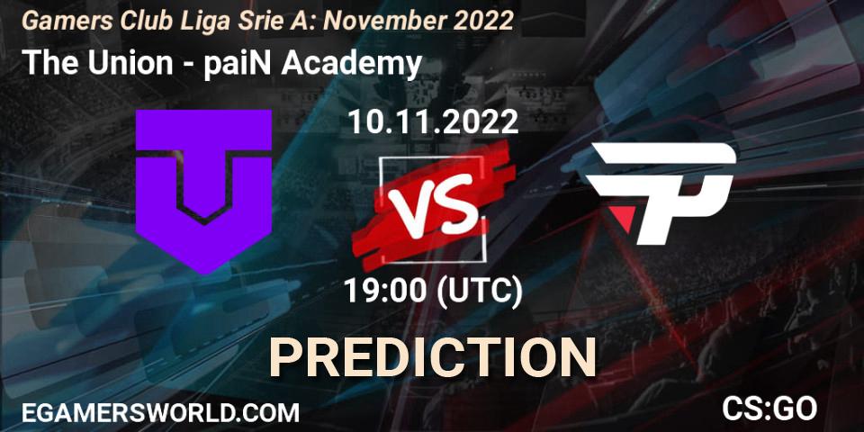 The Union - paiN Academy: прогноз. 10.11.22, CS2 (CS:GO), Gamers Club Liga Série A: November 2022