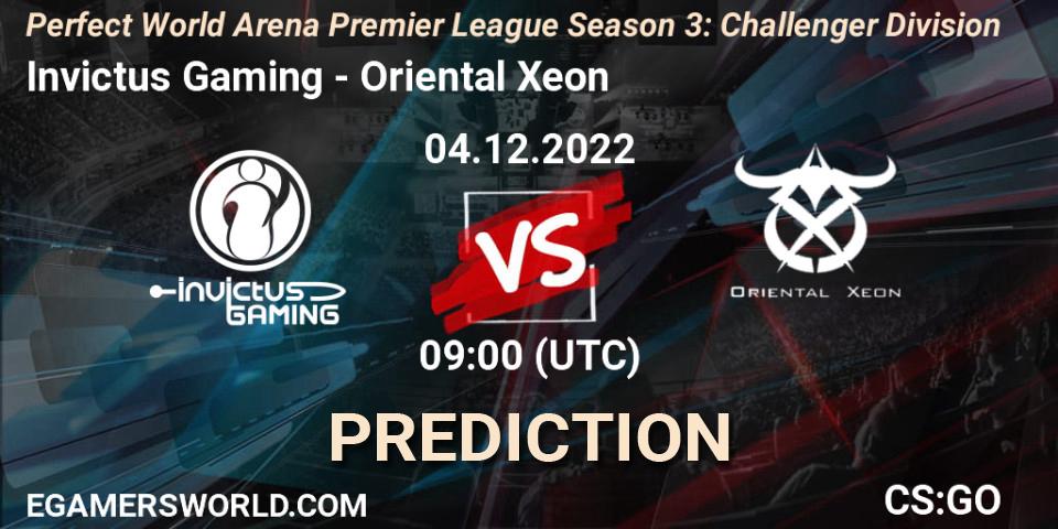 Invictus Gaming - Oriental Xeon: прогноз. 04.12.22, CS2 (CS:GO), Perfect World Arena Premier League Season 3: Challenger Division