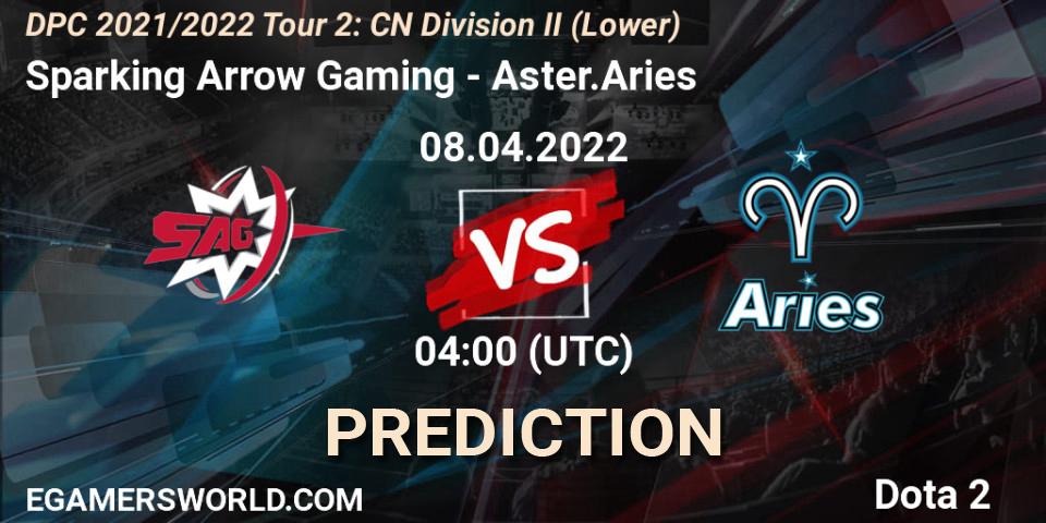 Sparking Arrow Gaming - Aster.Aries: прогноз. 20.04.22, Dota 2, DPC 2021/2022 Tour 2: CN Division II (Lower)
