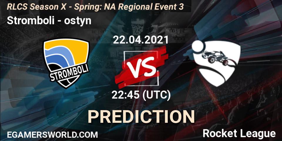 Stromboli - ostyn: прогноз. 22.04.2021 at 22:45, Rocket League, RLCS Season X - Spring: NA Regional Event 3